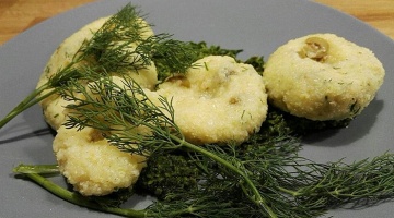 Jaglane kluseczki z oliwkami na pietruszkowym pesto